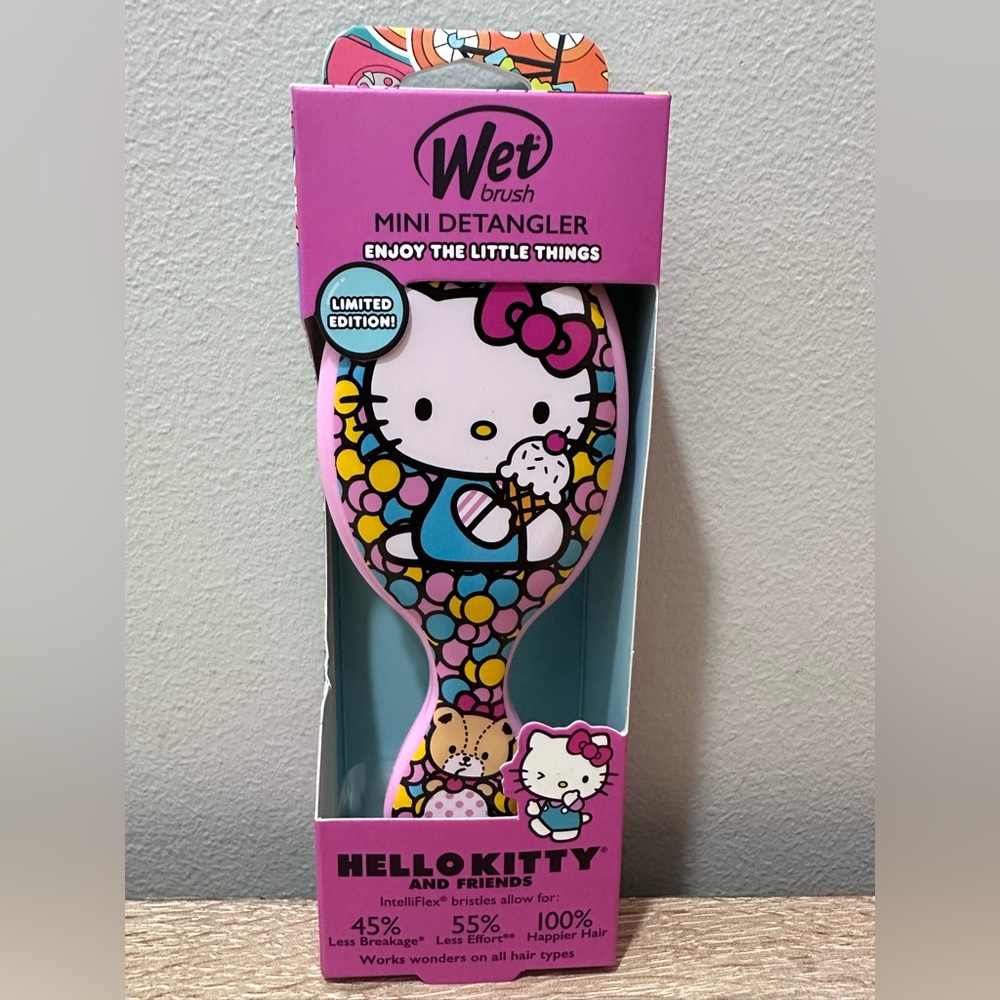 NEW Wet Brush Original Detangler Mini Hair Brush Limited Edition - Hello Kitty